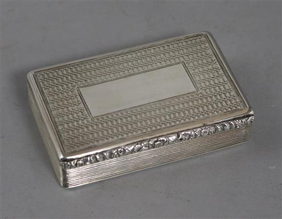 A William IV silver snuff box 3in.